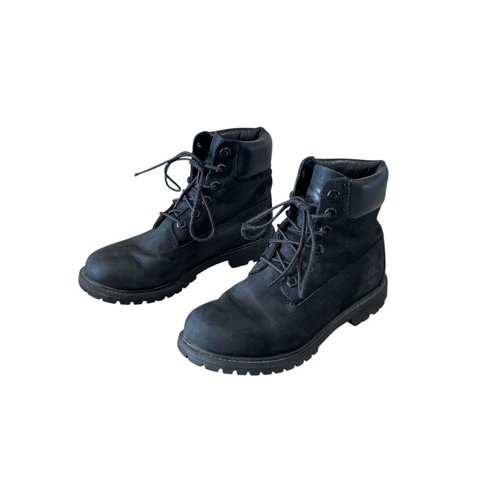 Timberland Womens Premium 6" 8658A Black Waterproof Hiking Boot Nubuck Size 7 M